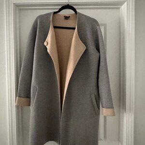 Theory Gray and Cream Pea Coat